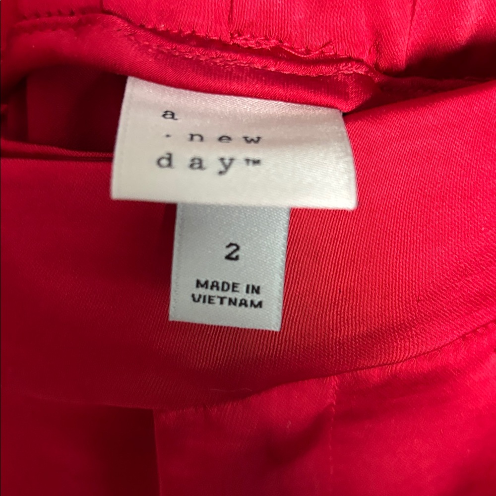 a new day Vibrant Red High-Waist Pleated Trousers - Picture 2 of 6
